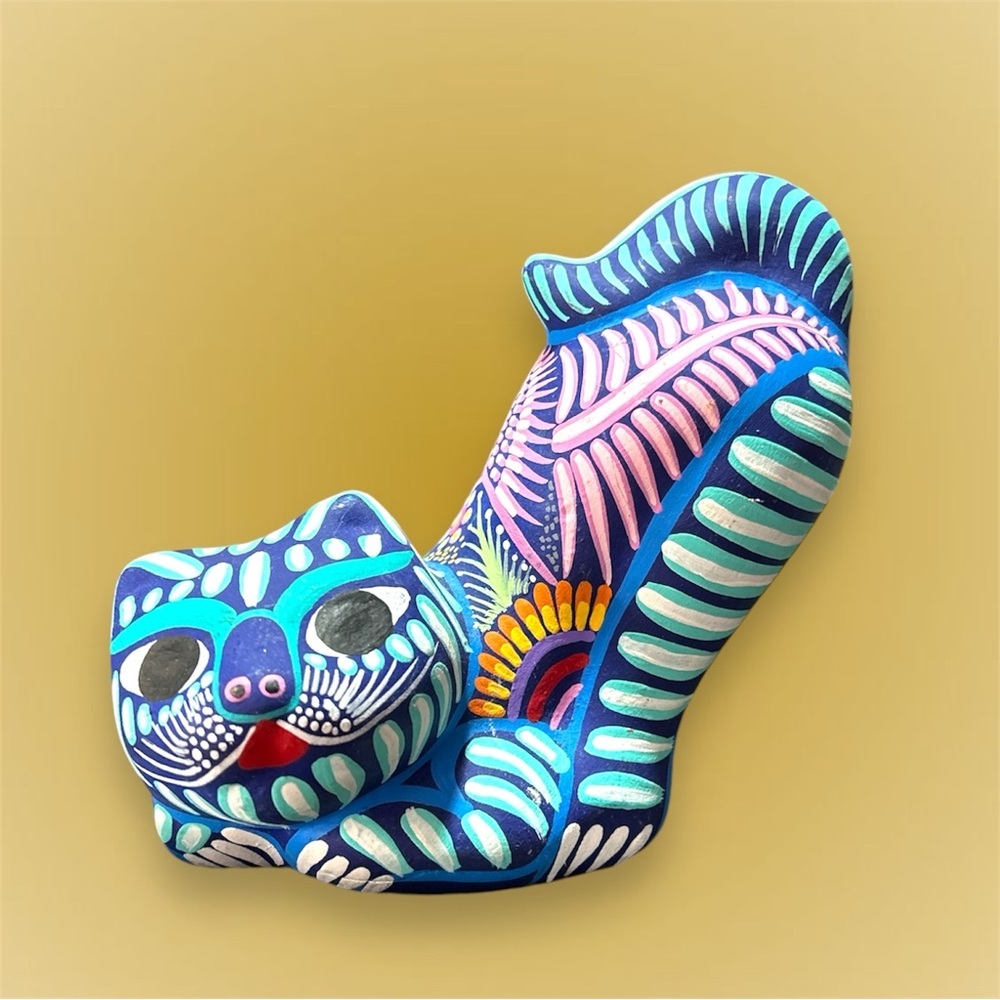 Cat Handpainted Pottery- Made in Mexico